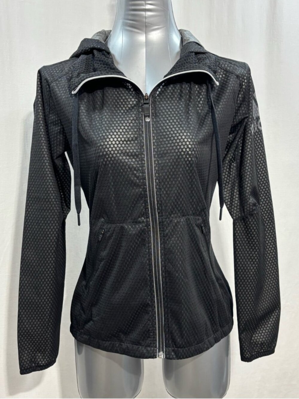 Adidas Women’s Climastorm Black Honeycomb Training Jacket Hooded XS - 572